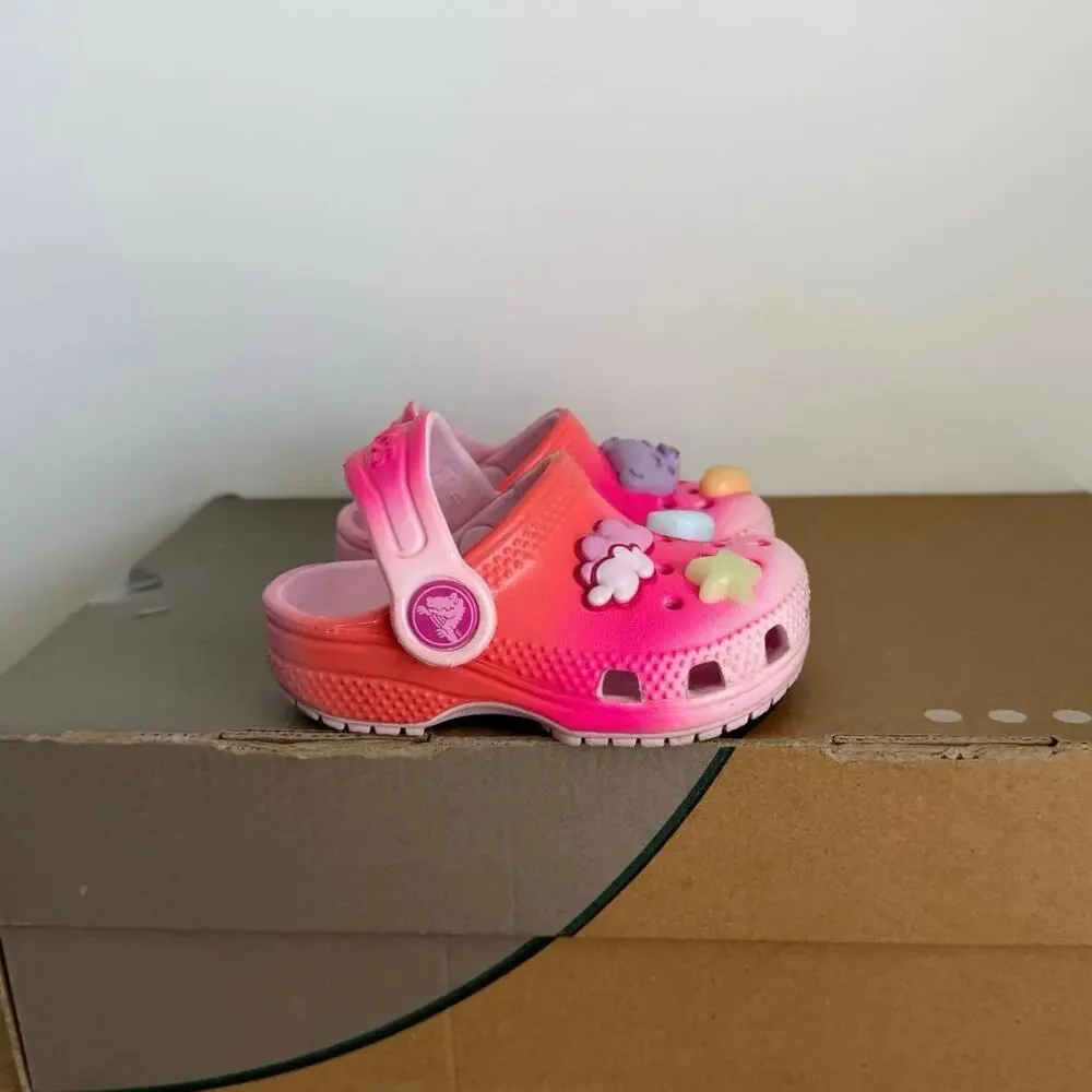 Crocs Classic Slumber Party Pink / Multicolor Toddler Sandals - SZ 4 C